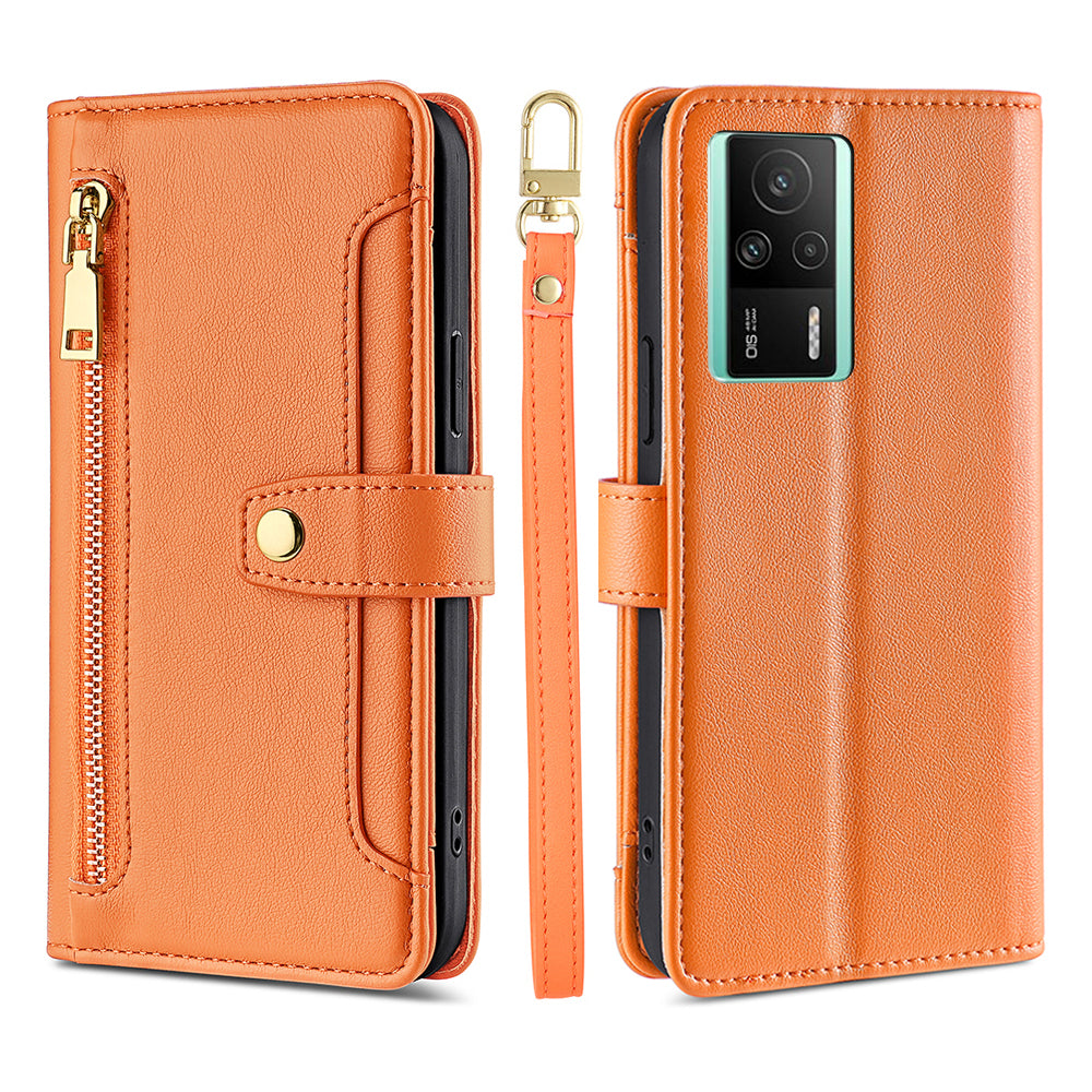 Multifunctional Phone Stand Case for Xiaomi Redmi K60E 5G Zipper Pocket Multiple Card Slots Phone Leather Cover with Wrist Strap and Shoulder Strap Multifunctional Phone Stand Case for Xiaomi Redmi K60E 5G Zipper Pocket Multiple Card Slots Phone Leather Cover with Wrist Strap and Shoulder Strap